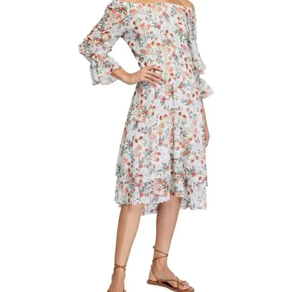 Alice + Olivia Miora High Low Midi Dress Size 2 - Picture 3 of 7